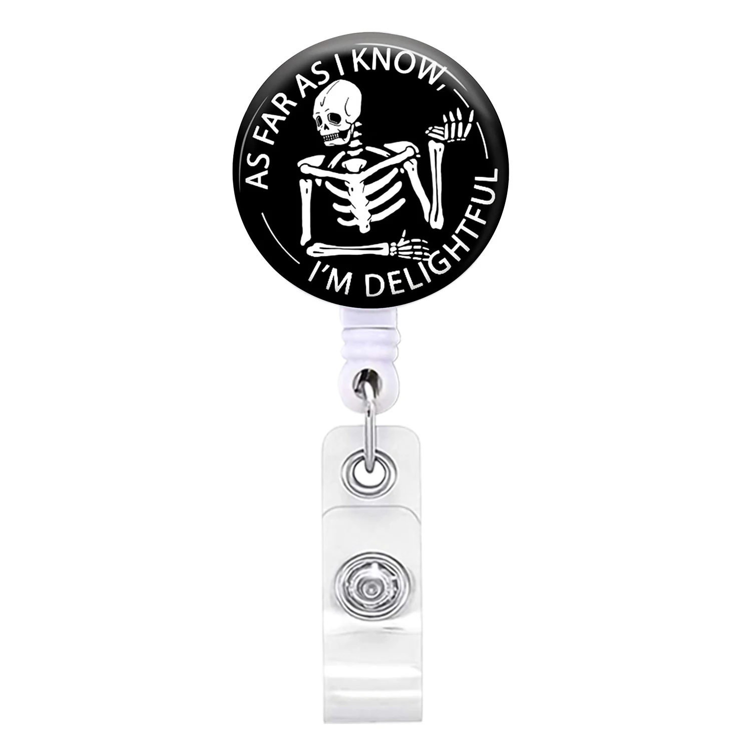 Skeleton Coffee Rose Retractable Badge Reel ID Lanyard Name Tag Card Badge Holder Radiology Nurse Doctor ID Name Card Holder