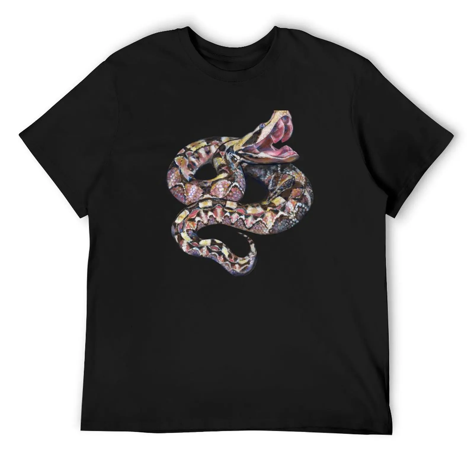 Gaboon viper snake design on white T-Shirt