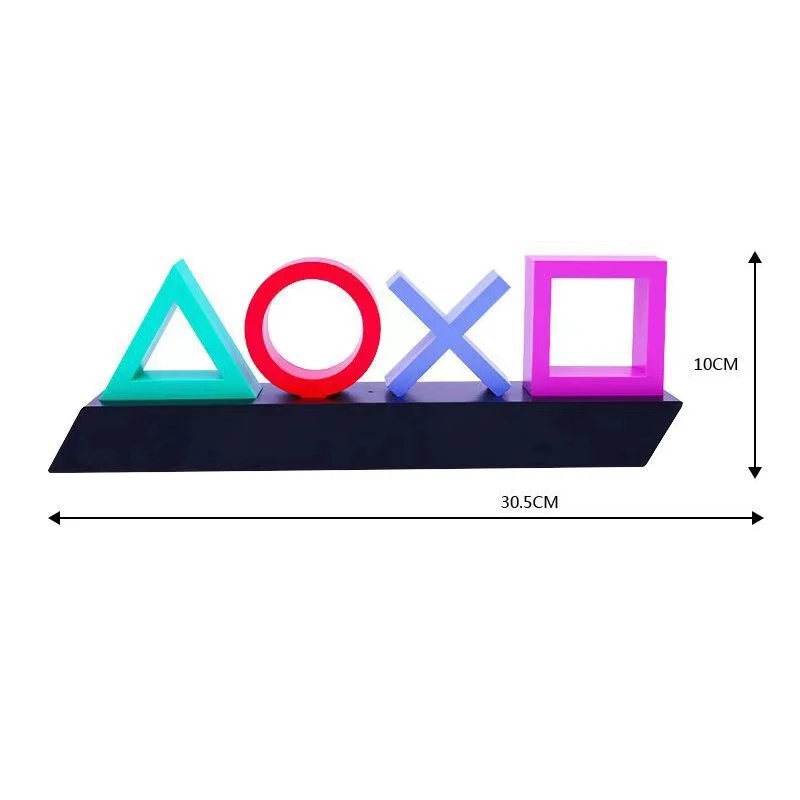 Jogo Ícone LED Neon Lâmpada Atmosfera, Playstation Icon Light, Controle de Voz, USB, Alimentado por Bateria, PS4, Música, Decoração para Bar