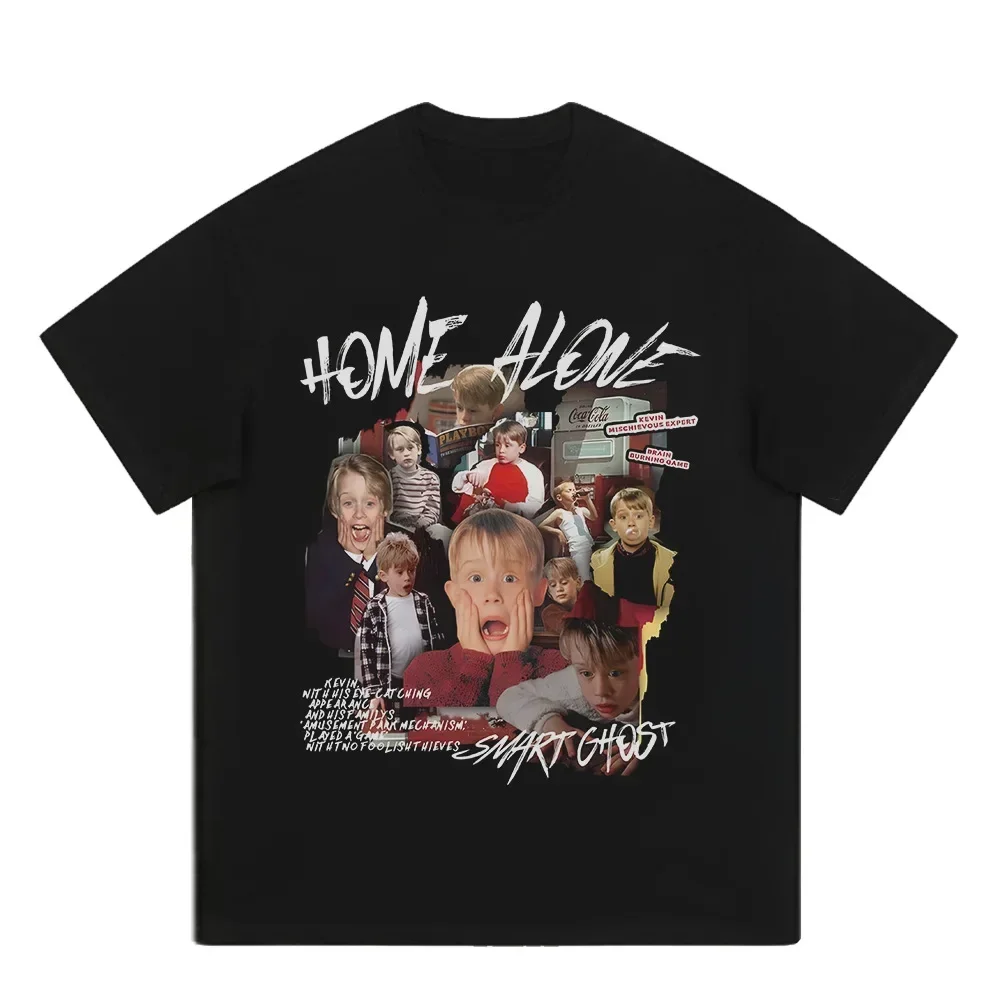 

Christmas Movie Home Alone Woman Graphic T-shirt Kevin Tshirt High Quality Cotton Loose Tees Tops Vintage Washed Men T Shirt