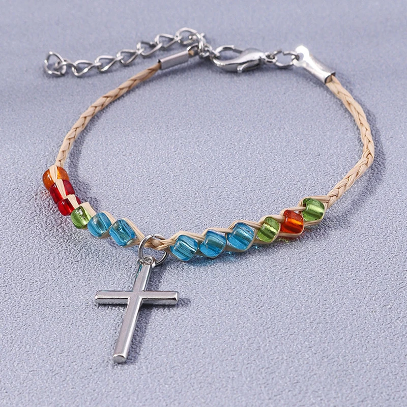 Aihua Bohemia Hamsa Hand Kreuz Armband für Frauen Herz Stern Rose Charm Armband Damen Boho Schmuck neu in Armband Geschenke – Detail 14