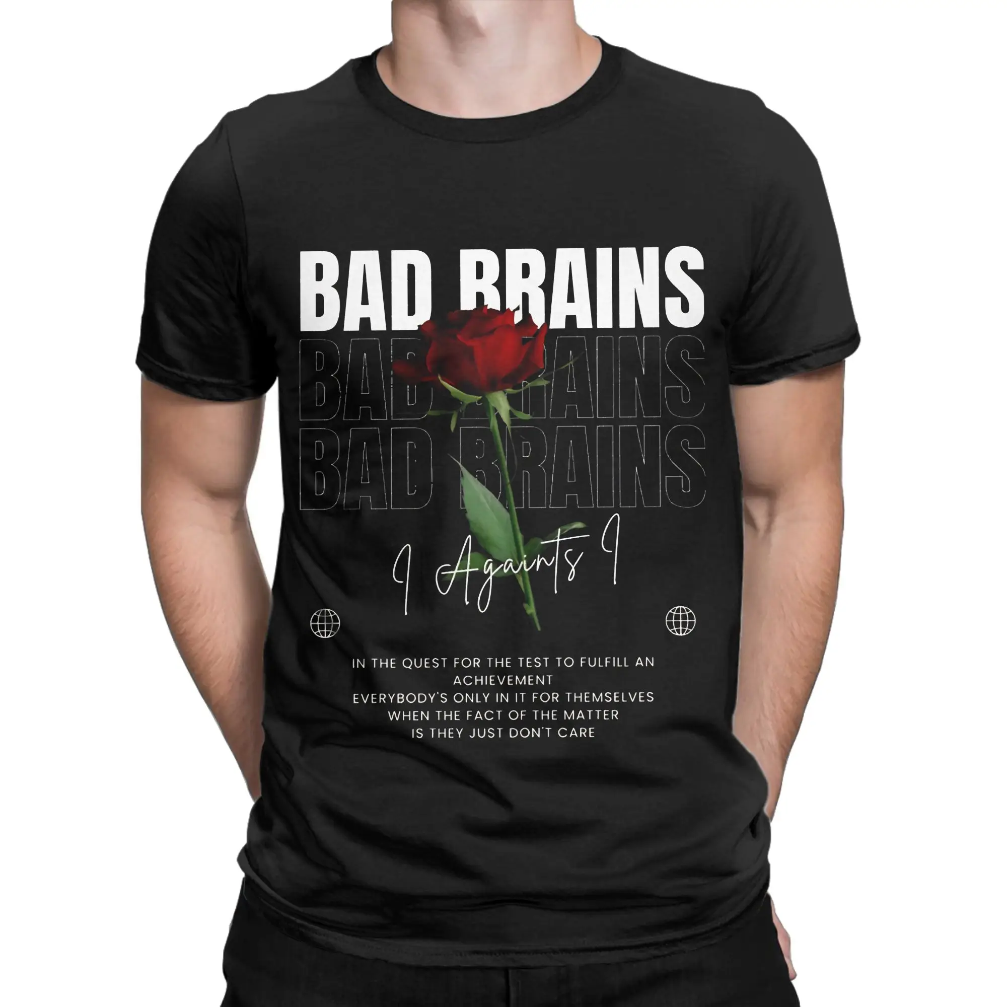 Gritty Retro Punk Typography Classic Novelty 100% Cotton T-Shirt Bad Brains Tees Tops For Men