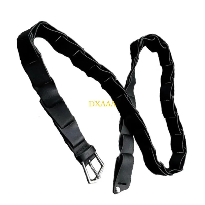 DXAA PU Leather Waist Strap with Metal Irregular Pin Buckles and Secure Grip For Adult