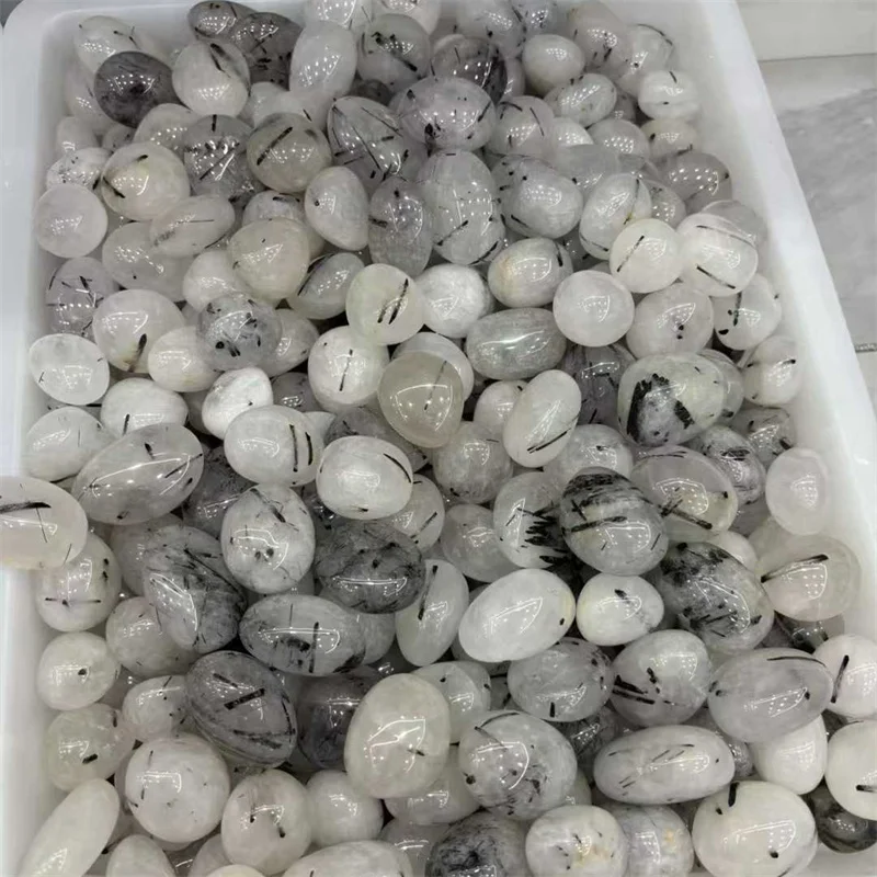 Natural Black tourmaline bulk tumbled stones mineral crystals gemstones  black rutilated quartz decoration feng shui crafts