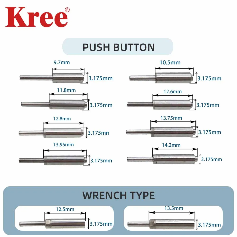 10pieces Dental 12.6/12.75/13.95/10.8/11.8mm spindle for NSK kv wh sirona handpiece push botton wrench type spindle shaft