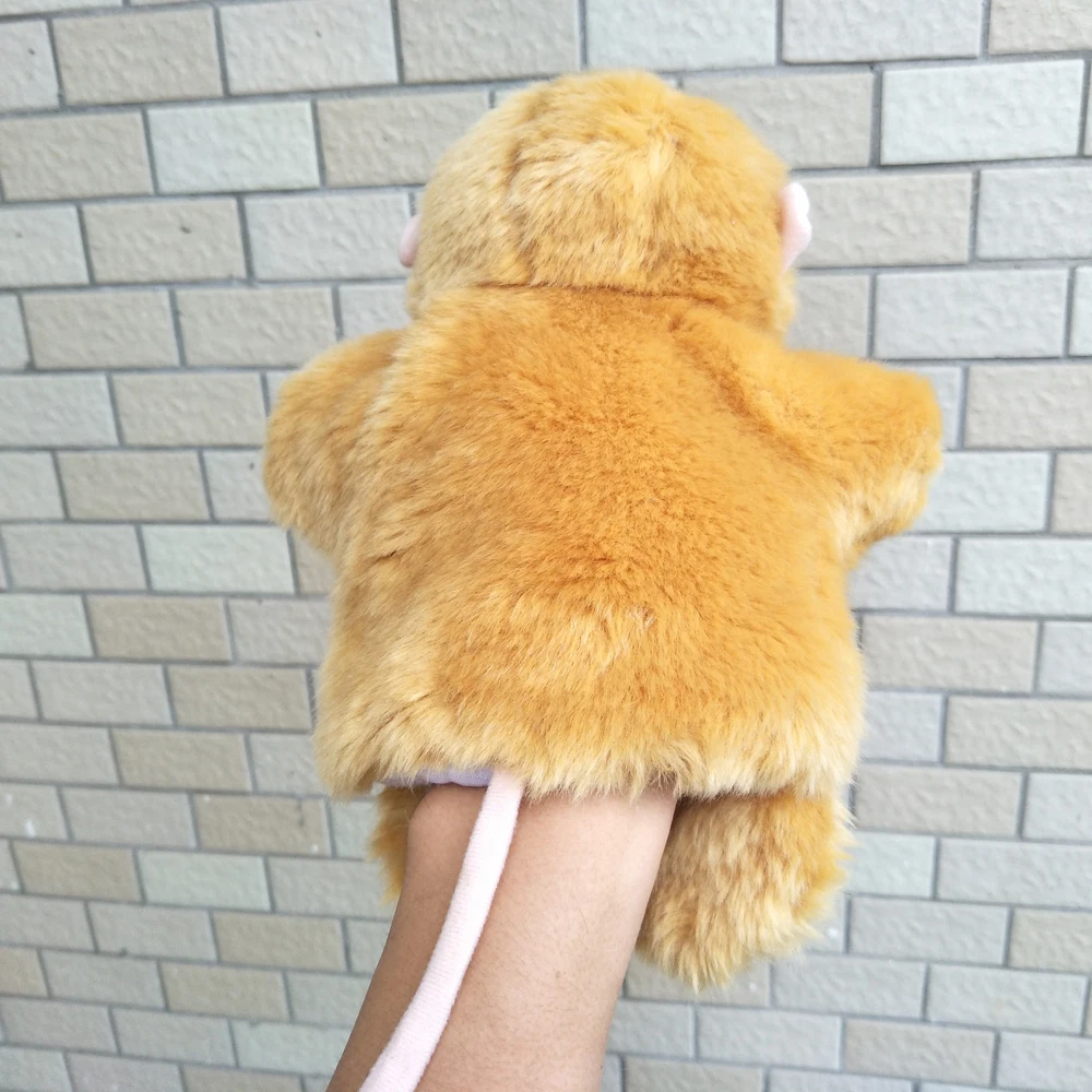 Bebê infantil café macaco mão fantoche brinquedo de pelúcia animal