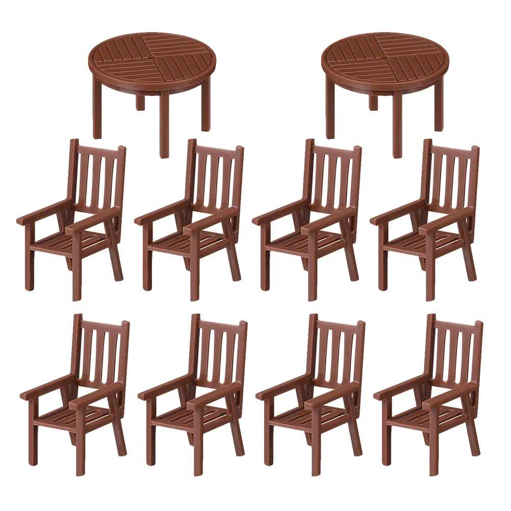 2 Zestawy Miniaturowych Krzeseł Stołowych, Wyrafinowane Plastikowe Meble do Domku dla Lalek, Dekoracja Mikro-Krajobrazu, Rekwizyty