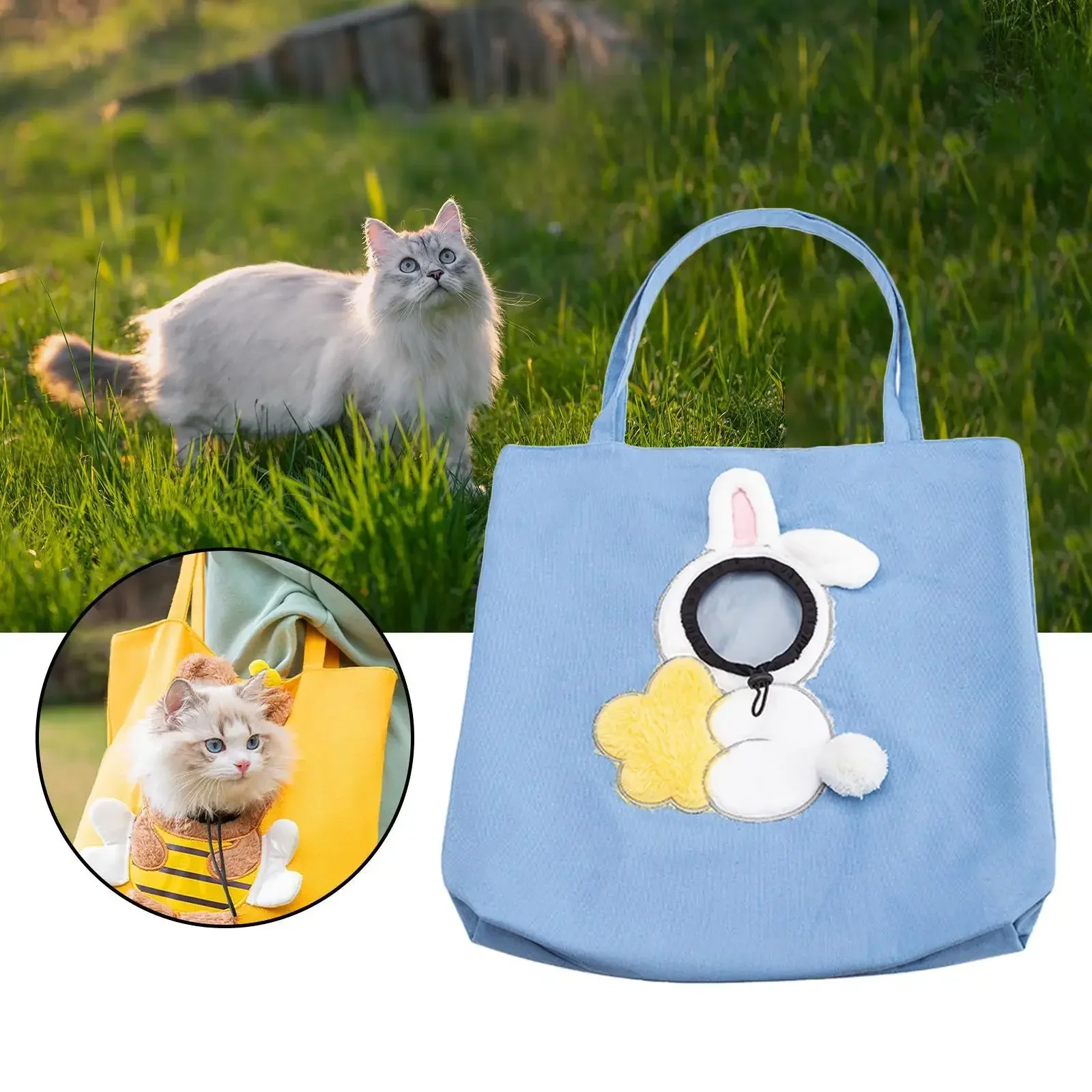 Littlebee-bolsa para gato e cachorro, portátil, respirável, macia, com zíperes de segurança, para viagens ao ar livre