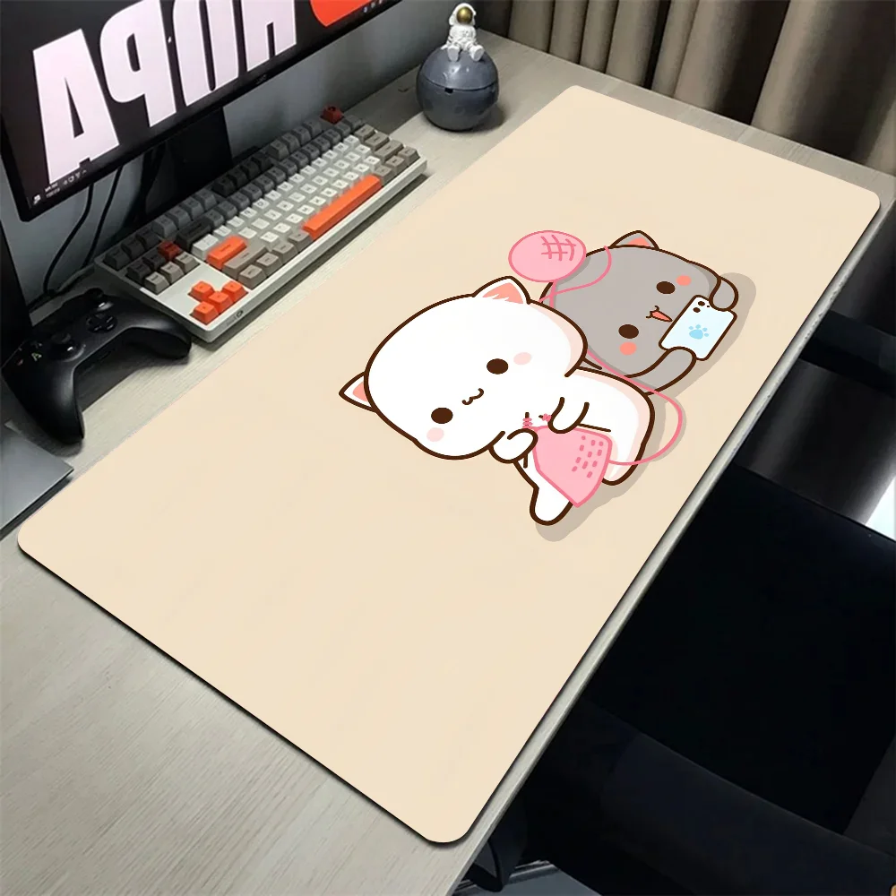 Peach Mochi Cat Mousepad Mouse Mat Desk Mat With Pad Gaming Accessories Prime Gaming XXL Keyboard Pad Padding Mat