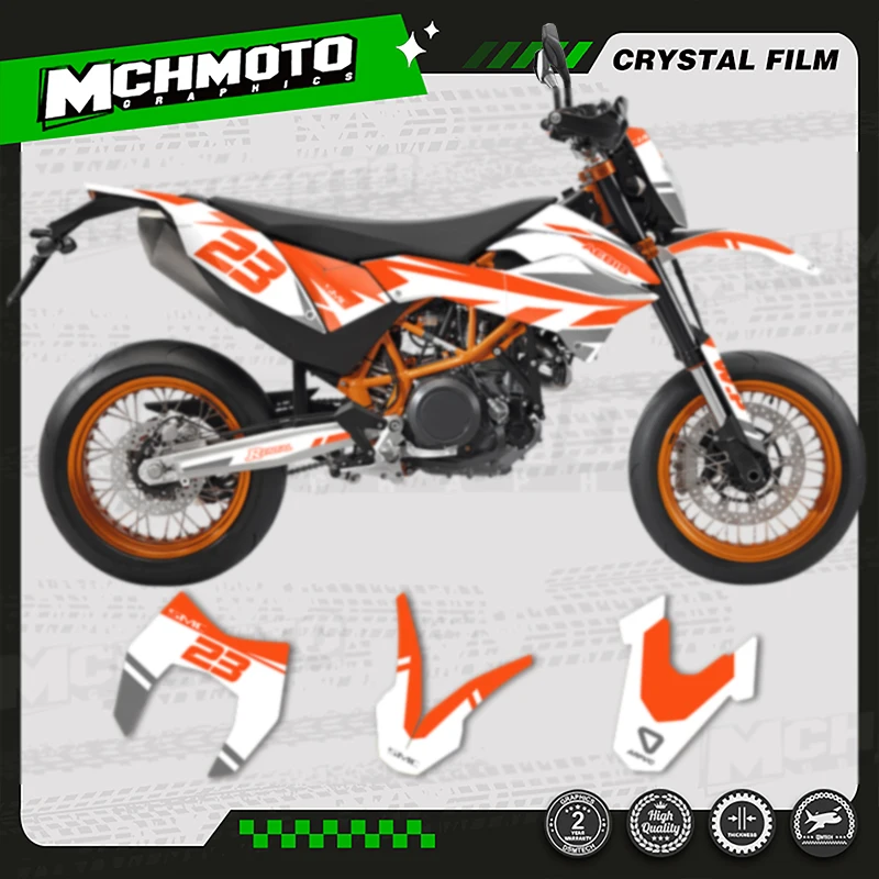 

MCHMFG Motocross Graphics Background Decals Stickers Kits For KTM 2012-2018 SMC-R 690 Number Name Custom