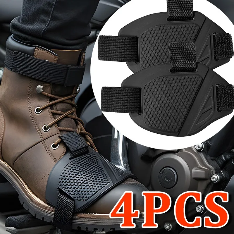 

1/2/4 шт. универсальный водонепроницаемый мотоциклетный коврик для переключения передач, противоскользящий чехол для обуви, мужские защитные чехлы для Harley Honda Yamaha, детали для верховой езды