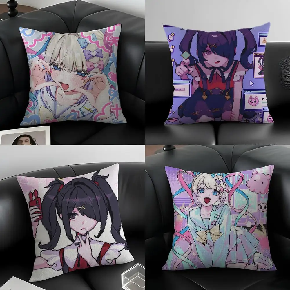 N-Needy Girl Streamer Overload-S Cushion Cover Natural Linen Pillowcase Set, All-in-One Decor for Sofa, Bedroom & Chair