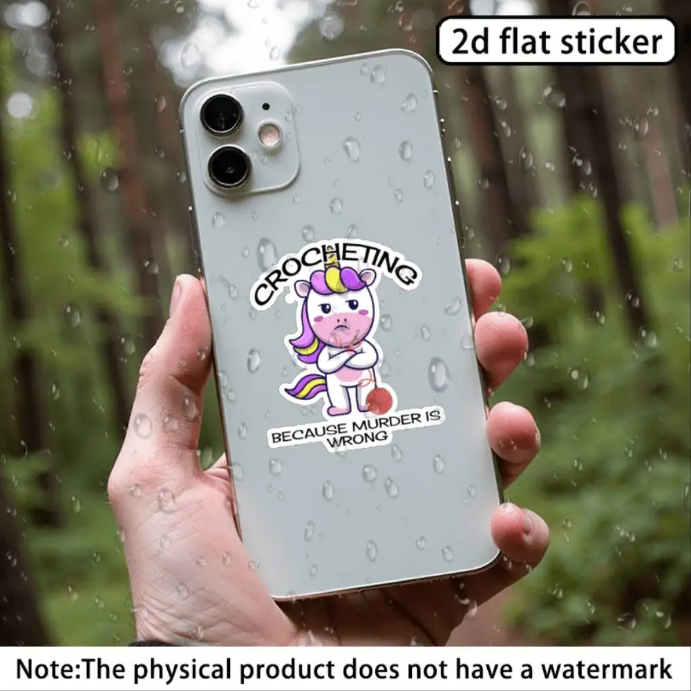 Crochet Themed Sticker Measuring 7 7 Inches Decorating Mp3 Players Mobile Device Waterproof Stickers For Decorating Car Windows