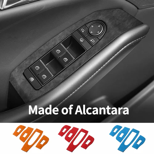 Imagen 1 del producto Para Mazda 3 Axela interruptor de ventana de coche elevador Panel de Control molduras de Marcos pegatina accesorios de ajuste Interior de coche hechos de Alcantara