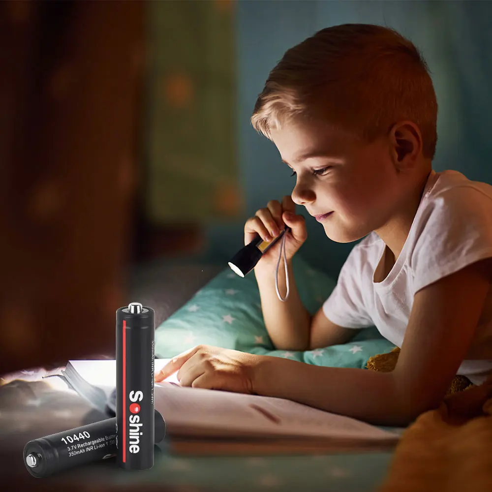 Soshine 3.7 فولت 350 مللي أمبير 10440 بطاريات ليثيوم AAA 10440 ليثيوم أيون بطارية قابلة للشحن 350 مللي أمبير بطارية لمسجل لعبة وحدة التحكم #6