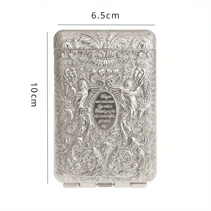 Retro Hand-carved Metal Cigarette Case for 14 Cigarettes Portable Pocket Tobacco Case Cigarette Holder Storage Box Smoking Tools