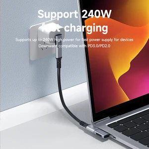 Hagibis Adaptor USB C ke C 240W 40Gbps Konverter 8K 60Hz 90 Derajat Adaptor USB4 untuk Tablet Pro Thunderbolt 4/3 MacBook iPhone 16 10 pusat penjualan terbaik thunderbolt 4 - №