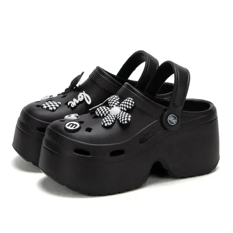 Women Chunky Platform Sandals Summer Soft Thick Sole Diy Clogs Garden Shoes Woman Closed Toe Non-Slip Beach Slides Sandals