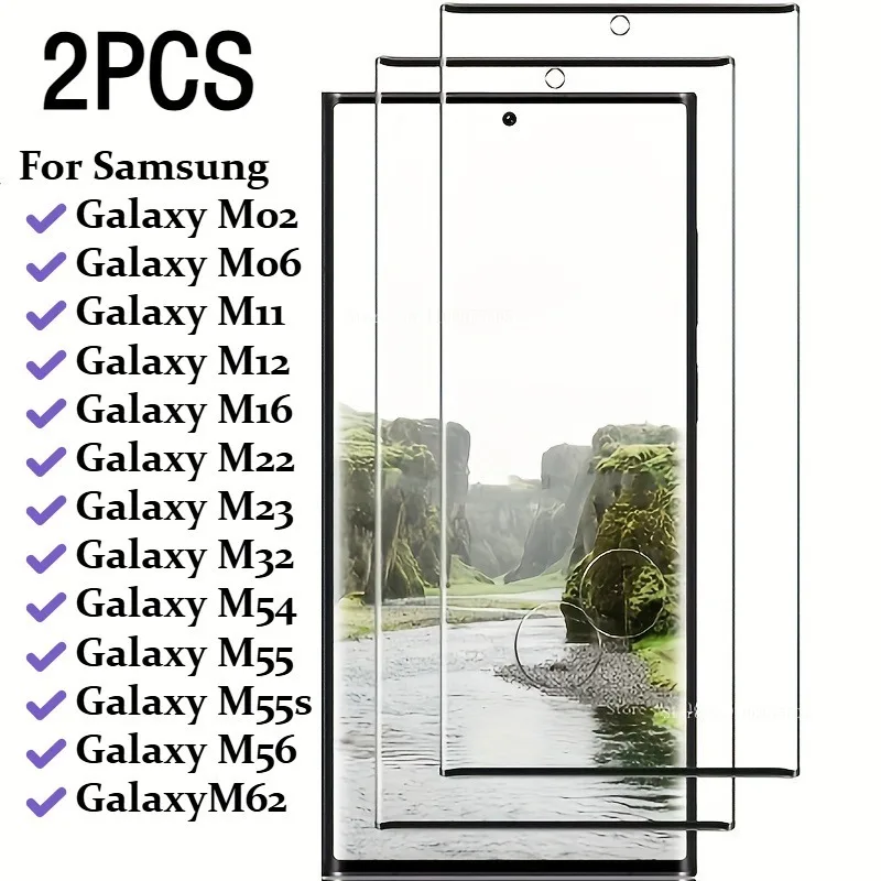 

2Pcs HD Clear Tempered Glass for Samsung Galaxy M56 M55s M54 M52 M35 M33 M34 Anti-Shatter Screen Protectors Film M11 M12 M06 M04