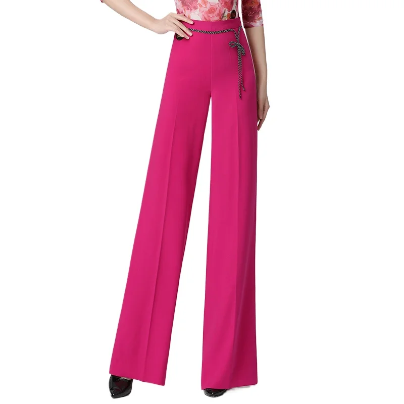 

2024 Woman Dance Special Pants Red High Waist Dance Pants Samba Clothing Modern Dance Pants K120J-3