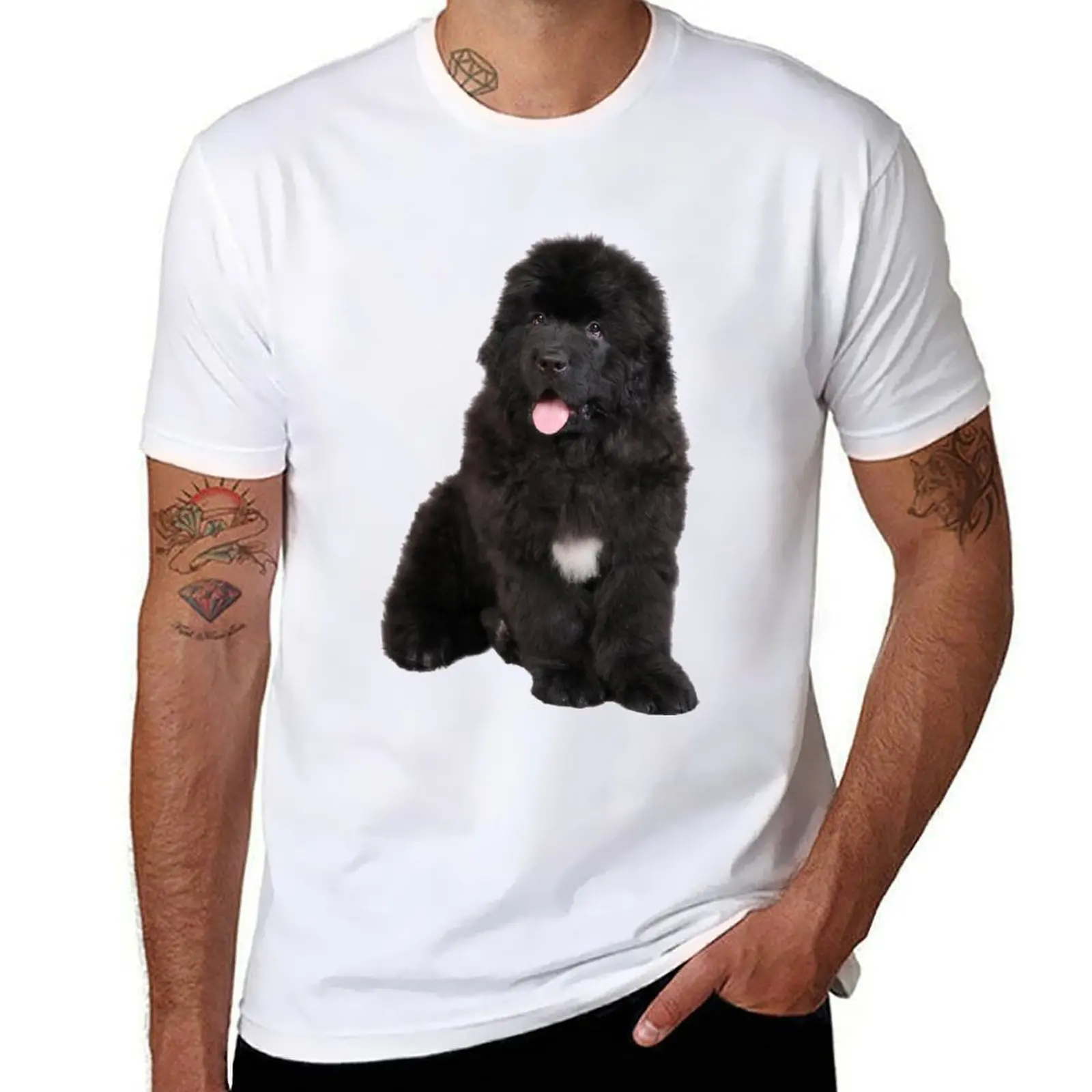 

Black Newfoundland Puppy T-Shirt anime tshirt t shirt man luxury T-Shirt