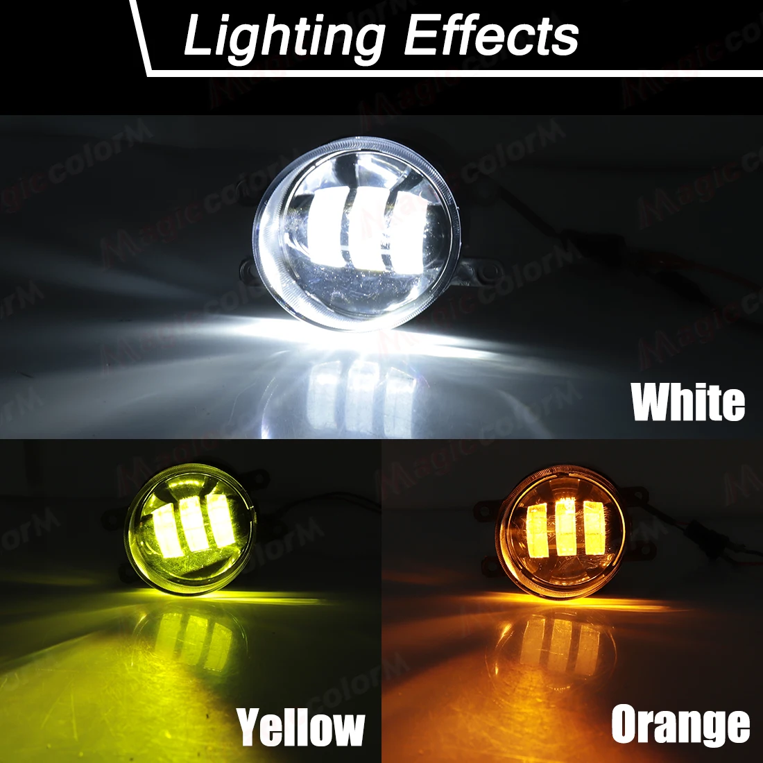 1 Pair LED Fog Lamp For Toyota RAV4 Corolla Yaris CHR Camry Hilux 4Runner Highlander Lexus Yellow White Foglight DRL Headlight - view 3