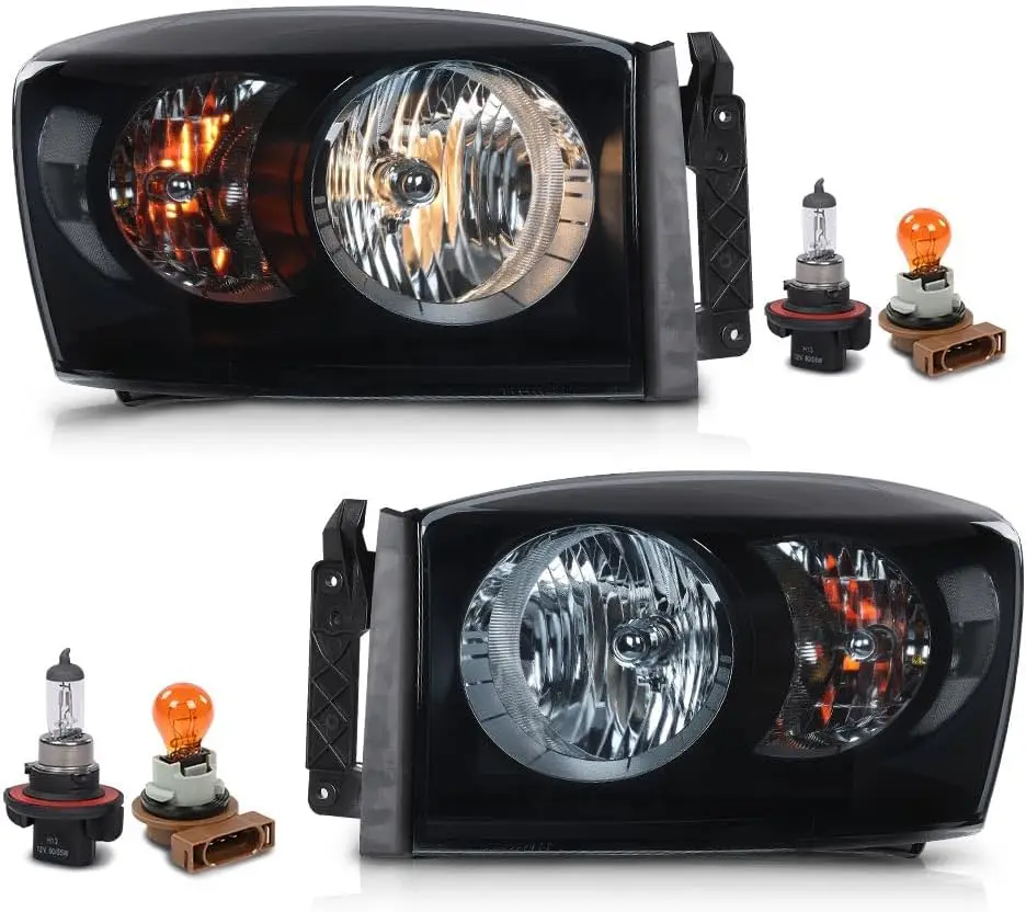 

Фары, совместимые с Dodge Ram 1500 Truck 2006-2008/подходят для Dodge Ram 2500 3500 Truck 2006-2009, хромированный корпус с дымовыми линзами