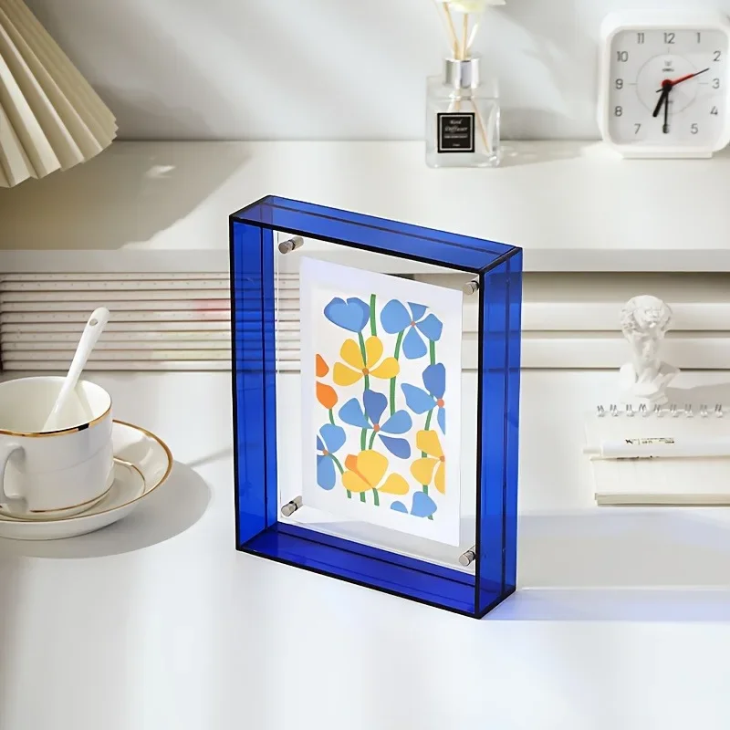1pcs Color Acrylic Photo Frame 15x19cm Magnetic Wall-Mounted Display Home Modern Decor Acrylic Poster Picture Frame Wall Decors