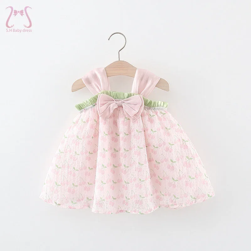 

Summer Delicate Baby Girl Clothes Soft Thin Sleeveless Cute Kids' Wear Sweet Bow Toddlers Dress 0-3 Y Children Clothing Infants