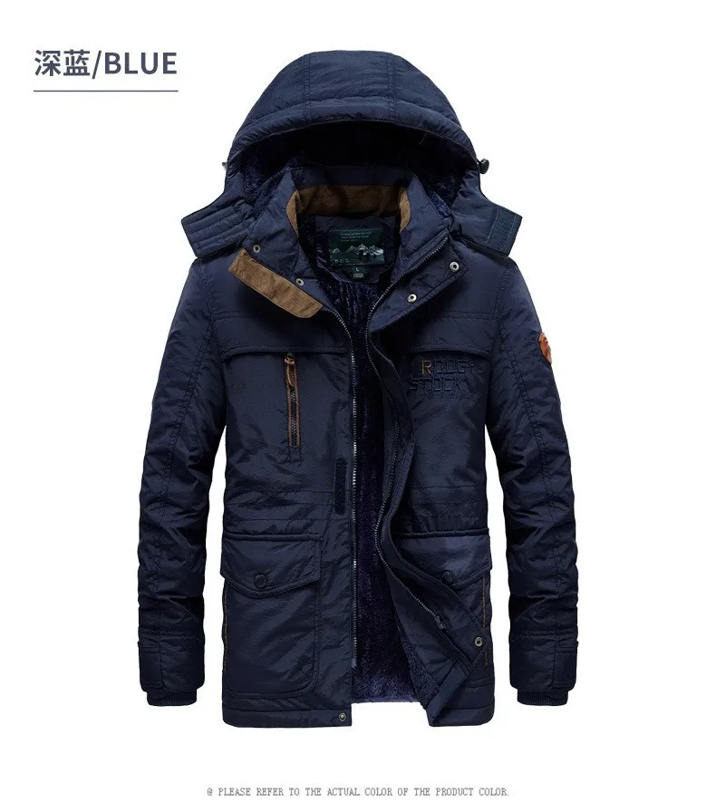 Men Winter Hooded Down Jackets Coats Fleece Warm Parkas Long Jackets Good Quality Male Outdoors Casual Winter Coats Size 6XL