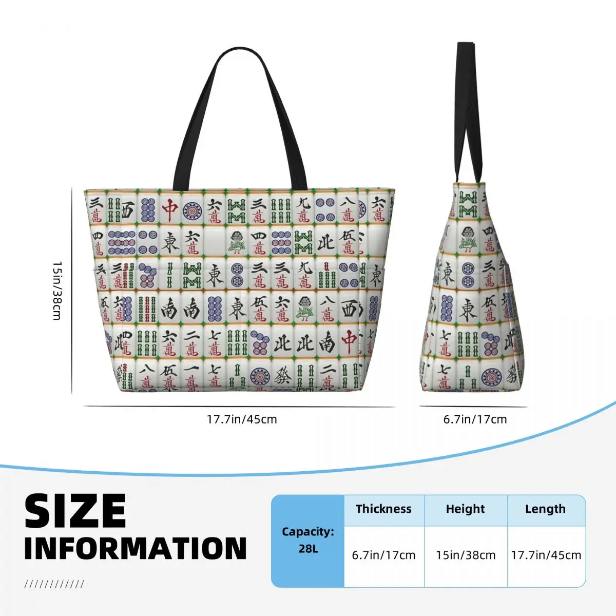 Borsa da viaggio Mahjong Beach, borsa Tote personalizzabile Shopping Out regalo di compleanno modello Multi-stile