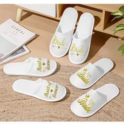 Custom Team Bride Slippers DIY for Bachelorette Party Bridal Shower Bridesmaid Gifts