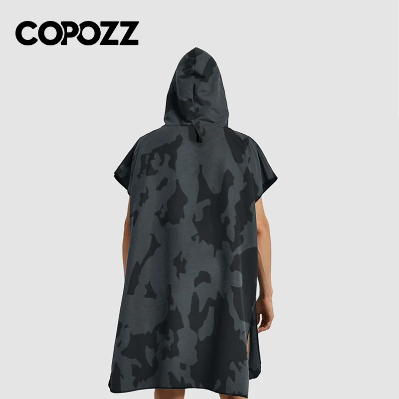 COPOZZ-Poncho de Surf para adultos, toalla cambiante, manta de playa, bata cambiante para surfear, nadar, bata con capucha de microfibra de secado