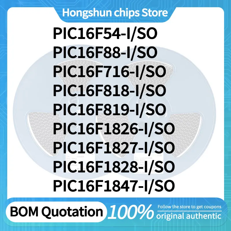 

PIC16F1828 PIC16F1827 PIC16F1826 PIC16F819 PIC16F818 PIC16F716 PIC16F88 PIC16F54 PIC16F1847-I/SO Standard version
