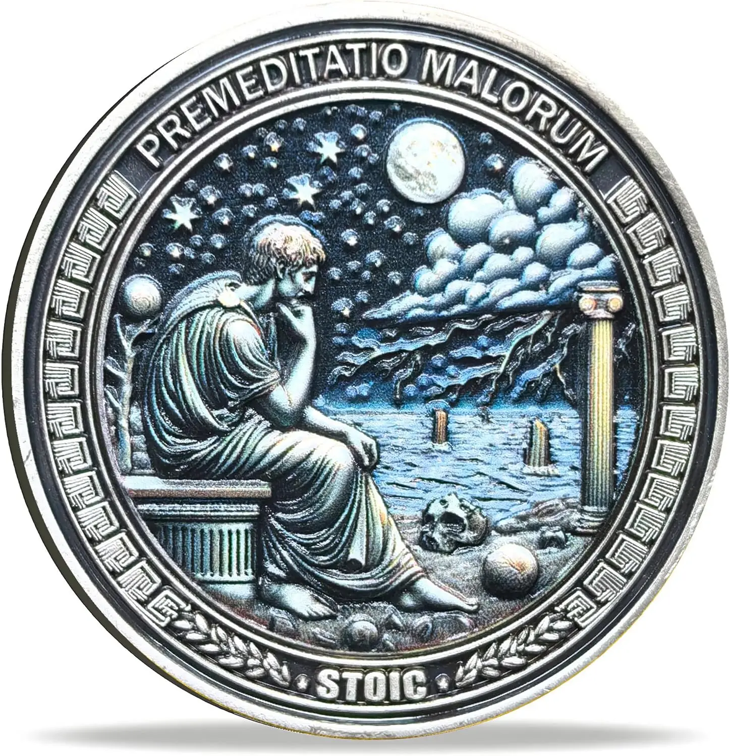 إقتباس Premeditatio Malorum & Seneca عملة الرواقية التحفيزية لعشاق الفلسفة وأفكار الهدايا