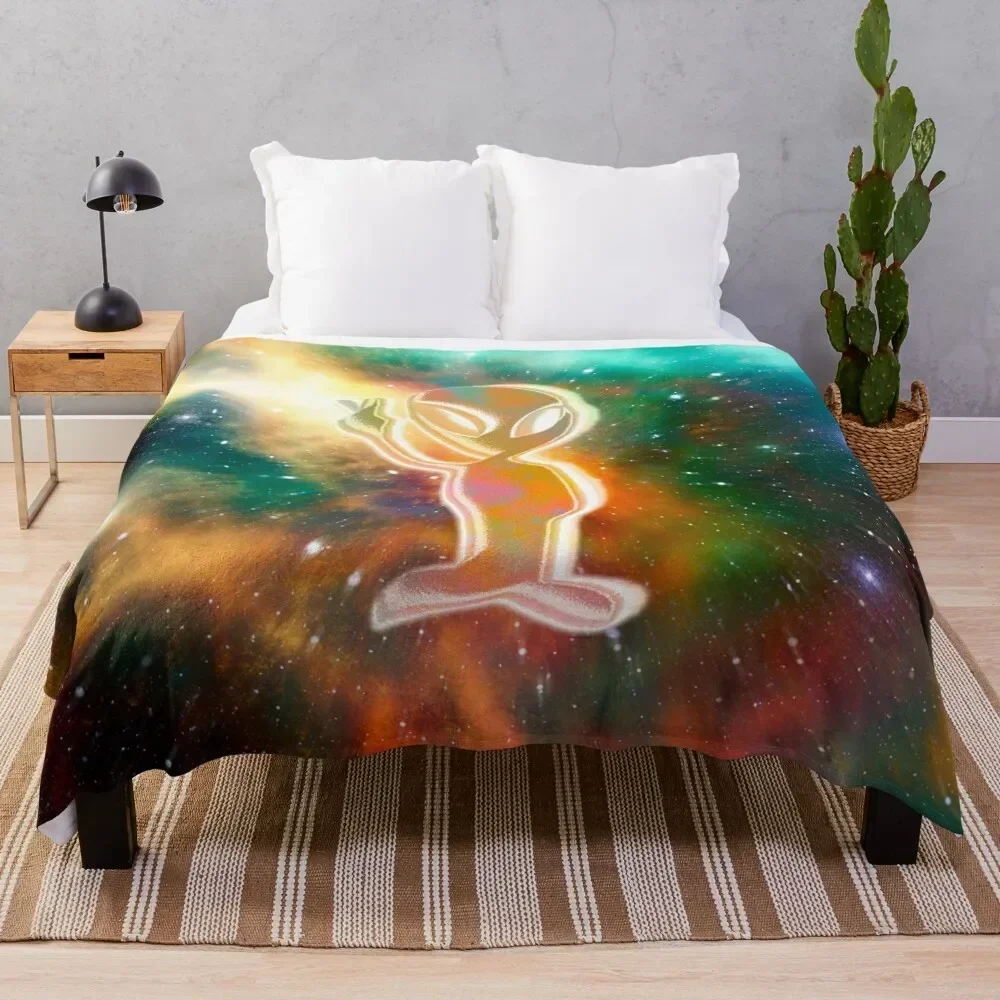 

Trippy alien Throw Blanket for sofa Softest Large valentine gift ideas Blankets