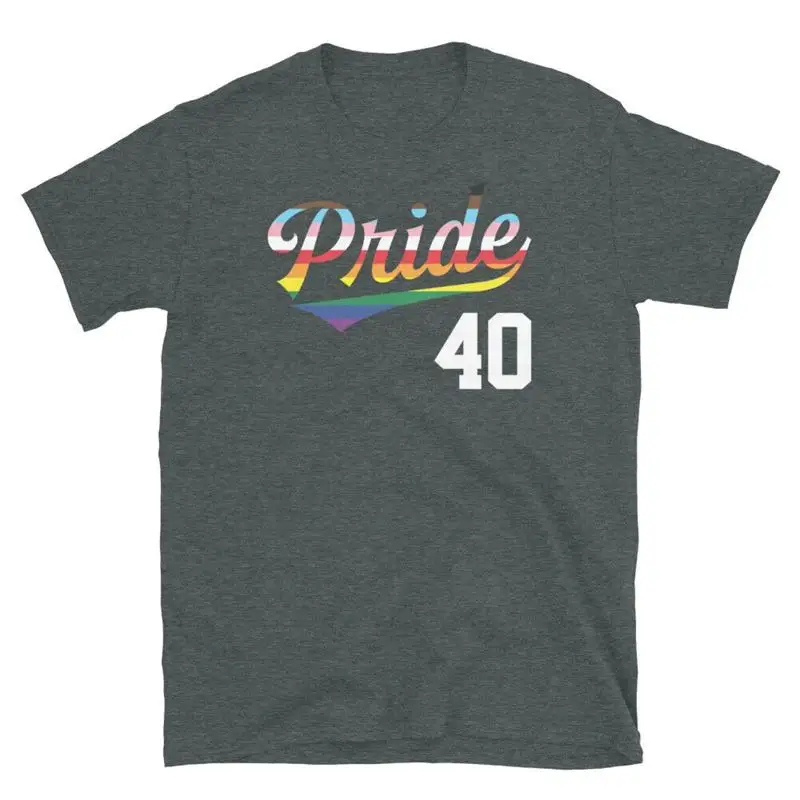 Baseball Jersey Number 40 LGBTQ Inclusive Rainbow Short Sleeve Unisex T Shirt