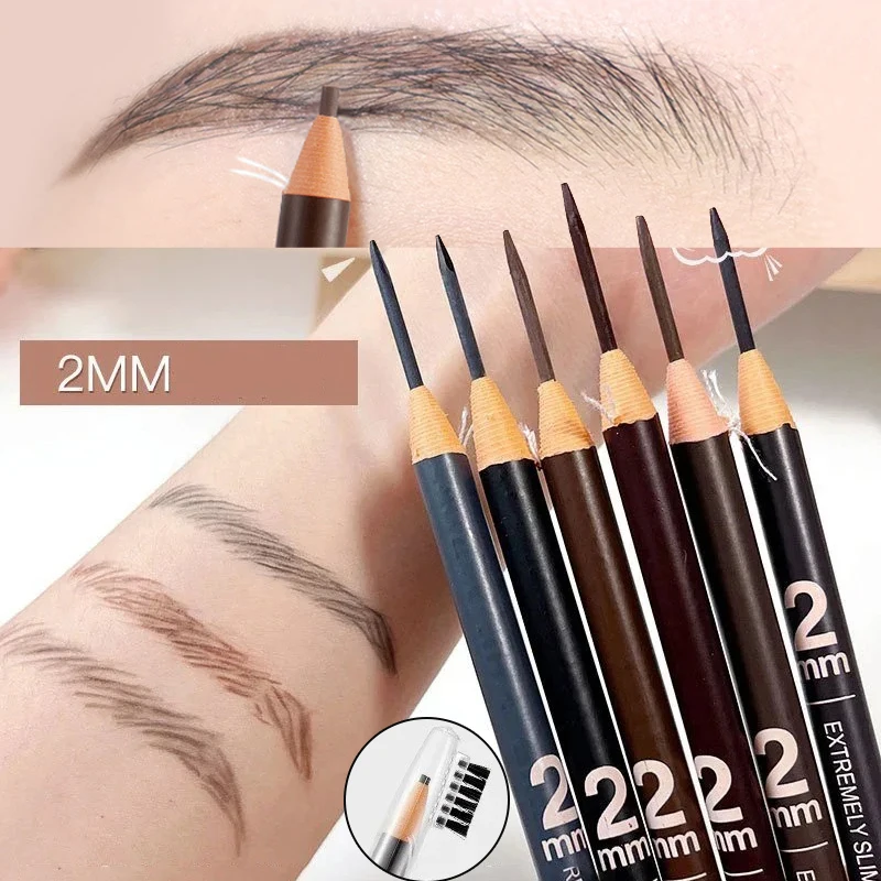 1-10 Stück Augenbrauenstift, wasserfest, langlebig, Augenbrauenverstärker, professionelles Make-up, 2 mm ultrafeiner Augenbrauenstift, Kosmetik