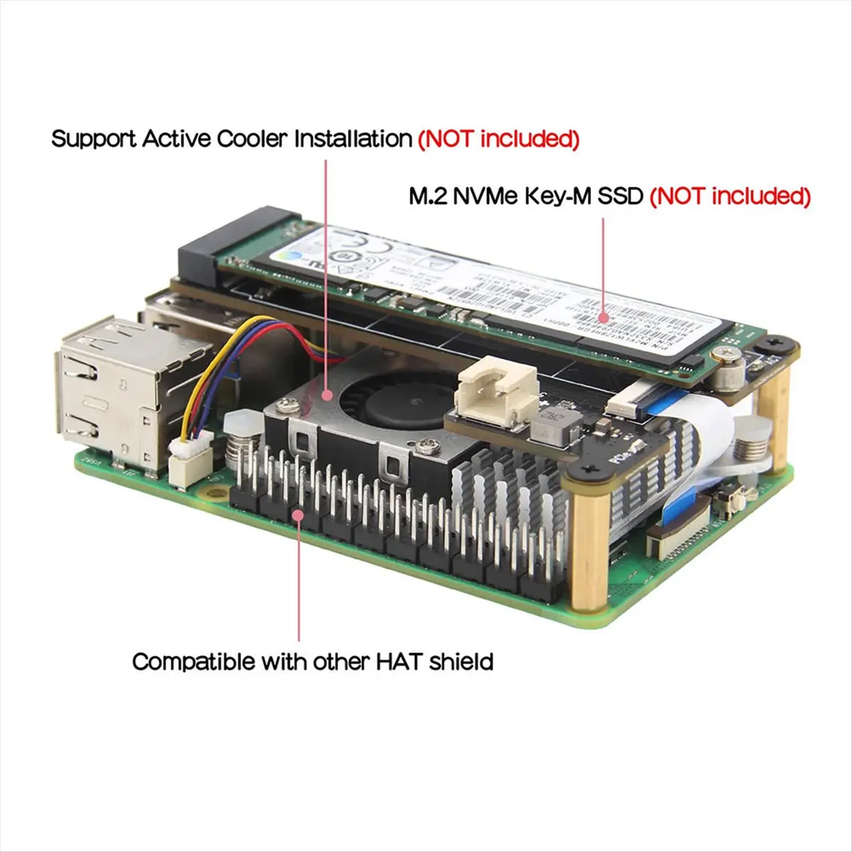618 Mega Sale X1001 M.2 NVMe SSD Expansion Board for 5 PCIE to M.2 NVME SSD 2280 2242 2230 Adapter