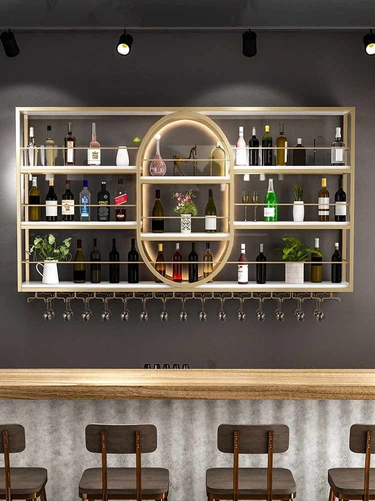 

Bar counter, red wine shelf, display shelf, wall-mounted restaurant, liquor cabinet, wall-to-wall, industrial wine shelf, shelf