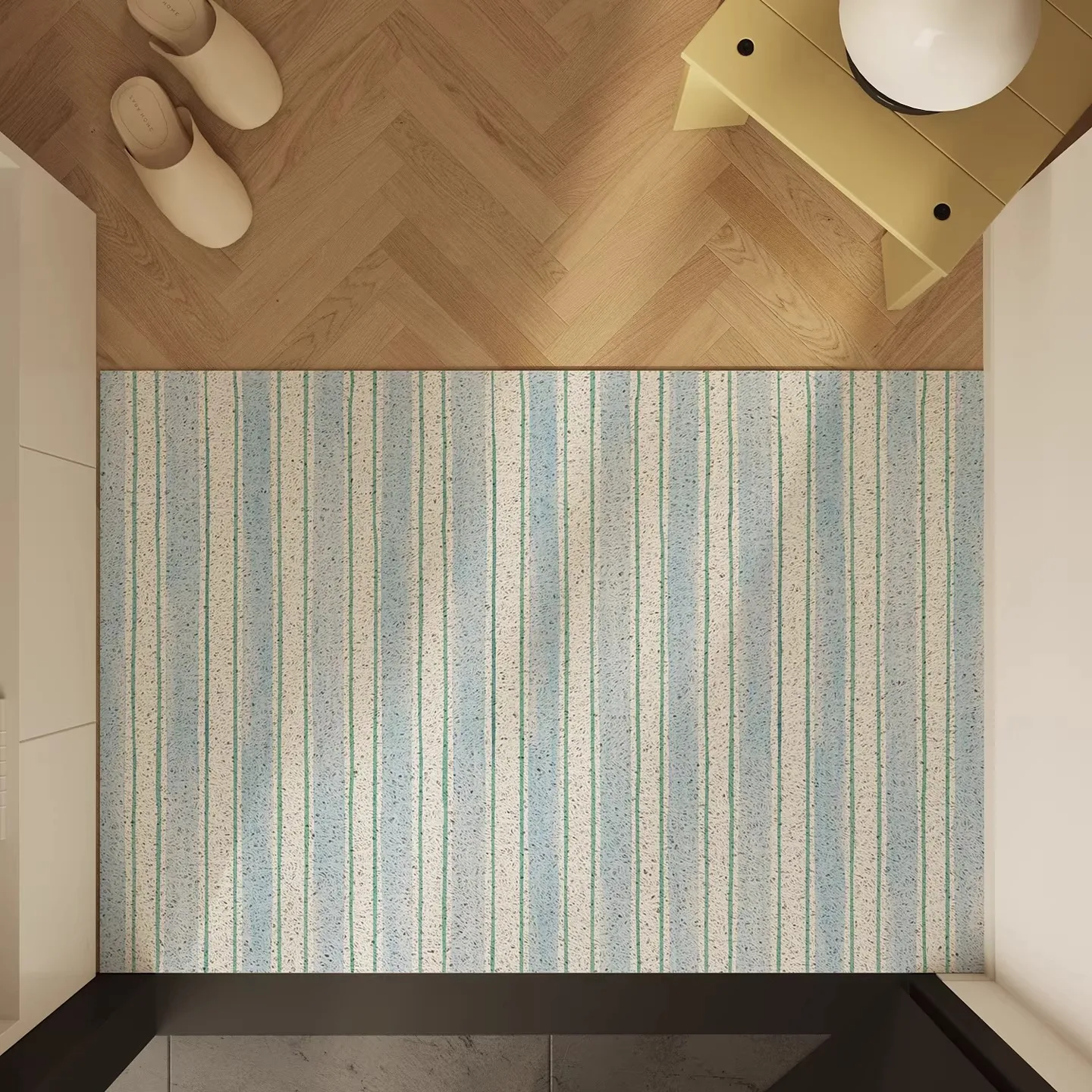 Striped Entrance Door Mat PVC Anti-slip Floor Rug Dirty Resistant Easy Clean Carpet Customizable Front Doormat שטיח כניסה לבית