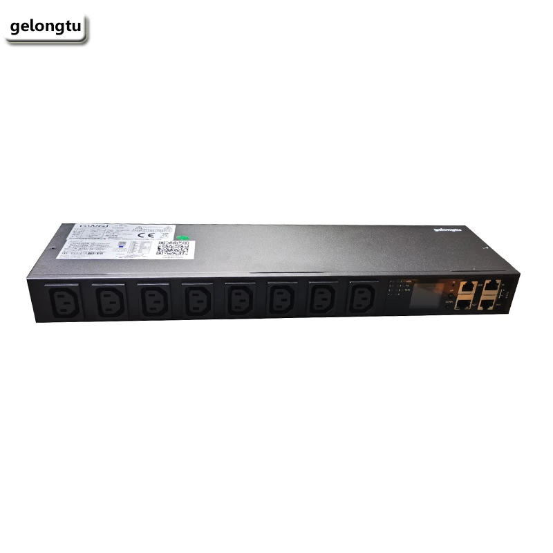 مقبس طاقة خزانة PDU الذكي من Gelongtu 8-port C13 برمجة تطوير 16A مضادة لفصل الاتصال في Python وTelnet وSNMP