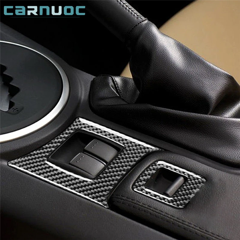 

For Mazda MX-5 Miata 2009 2010 2011 2012 2013 2014 2015 Carbon Fiber Central Button Frame Stickers Car Interior Accessories