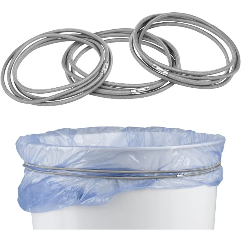 Trash Can Bands Set of 3 - Metal Connector Fits 13 to 33 Gallon Trash Bag