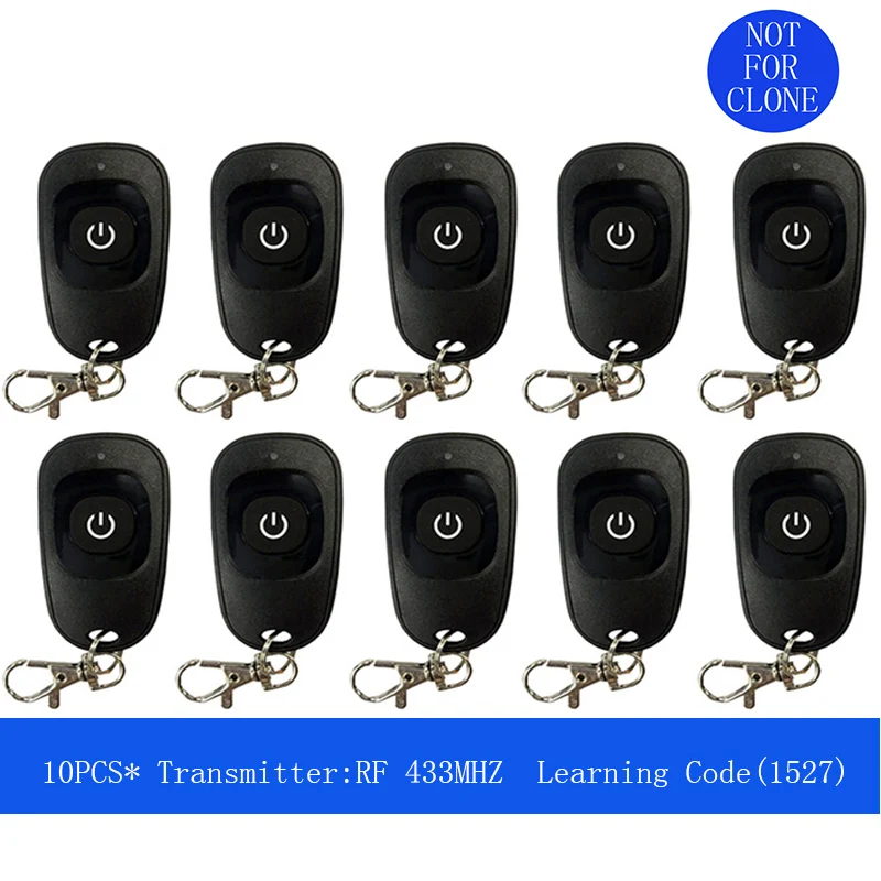 

433 MHz RF Remote Control Learning Code 1527 EV1527 For Gate Garage Door Controller Alarm Key 433mhz Included Battery