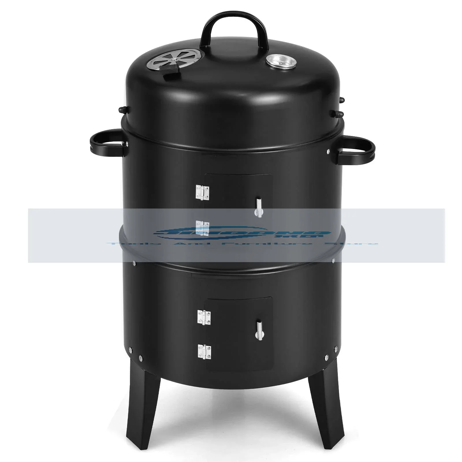 

3-в-1 копченый круглый гриль открытый сад гриль дрова огонь