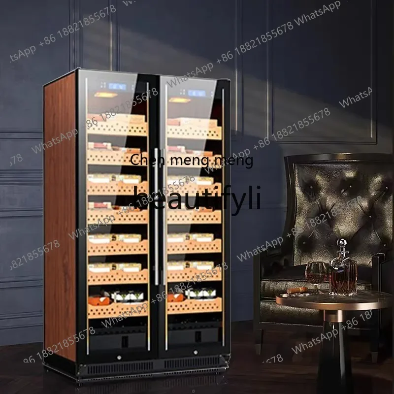 AB02 مبيعات المصنع مباشرة درجة حرارة ثابتة ضاغط تجاري تبريد باب مزدوج طبقة خشب الأرز رف كابي النبيذ