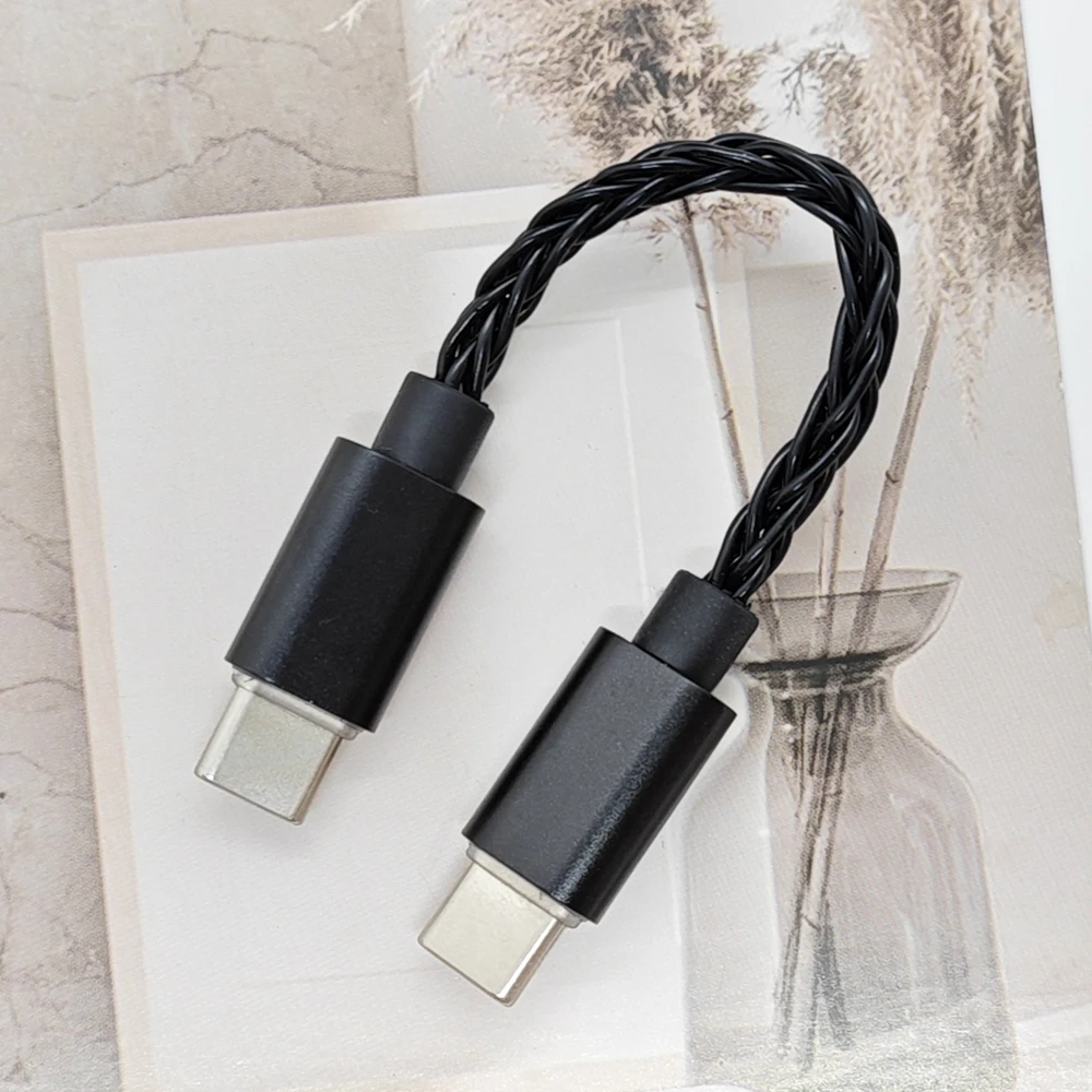 OCC silver-plated copper Lightning to TypeC Data Cable to Connect iOS Devices with USB-C DAC / AMP(13cm)