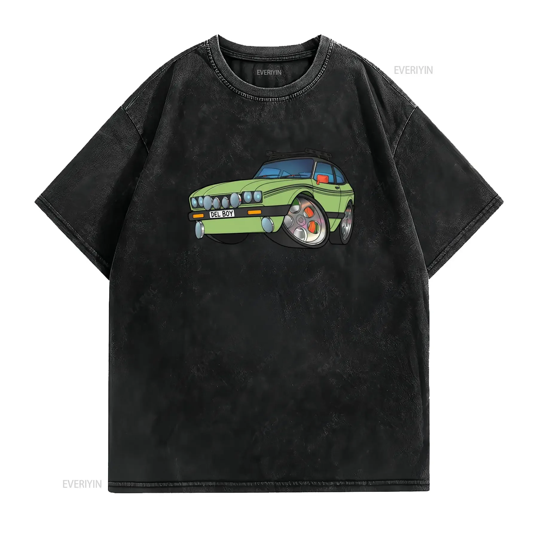 Capri Ghia T Shirt Casual Crew Neck Slight Stretch Fabric Regular Fit Print Pattern Perfect for Men All season vintage Washed