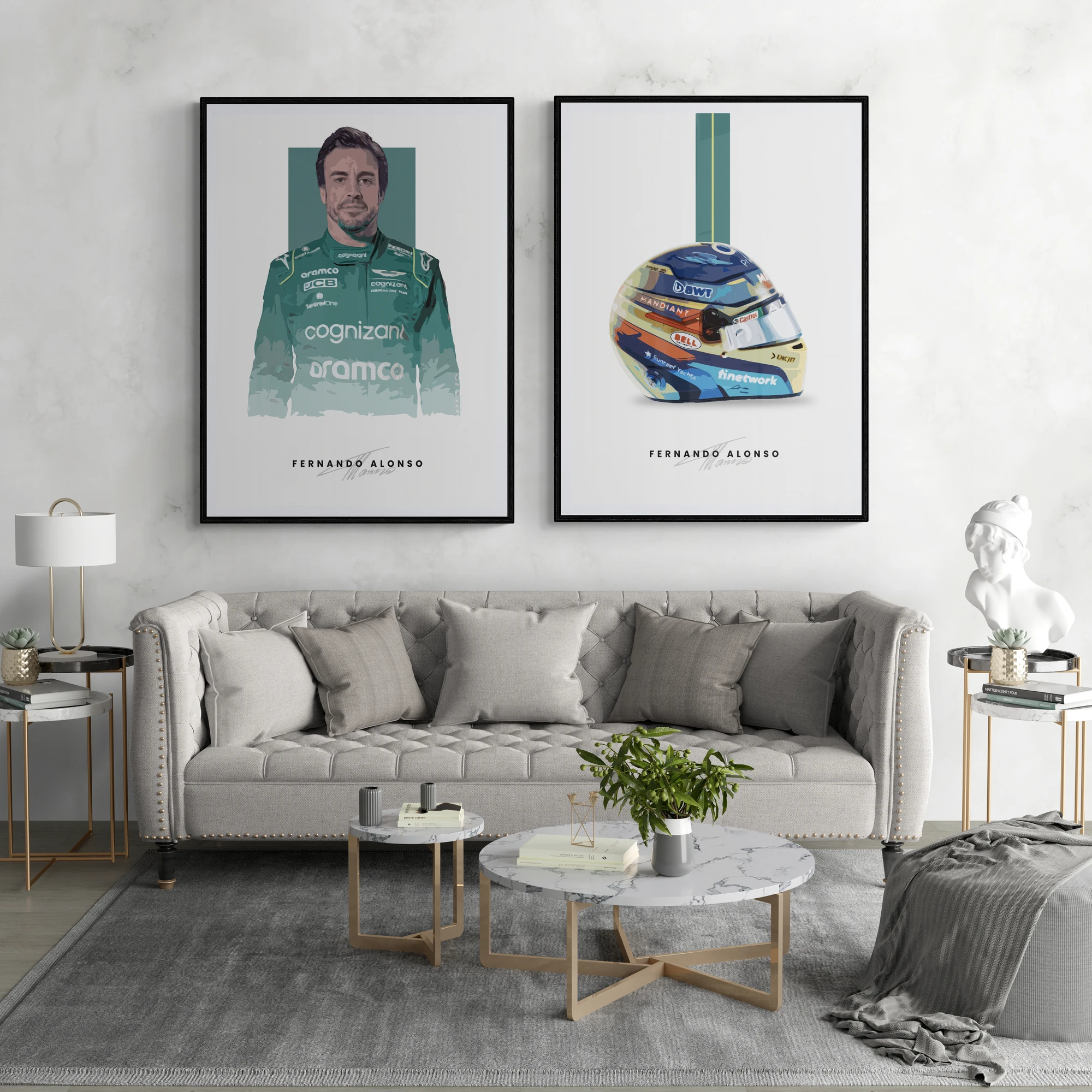 

Fernando Alonso Formula 1 Posters Signature Canvas Painting Sport Prints Wall Art Pictures For Living Room Home Decoration